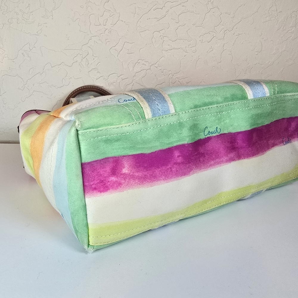 Coach Hampton Multicolor Sherbert Canvas Vintage Tote Bag With COA - Picture 11 of 17